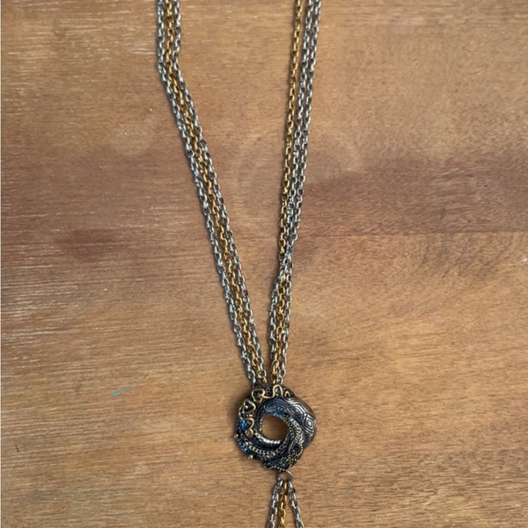 Algerian Love Knot necklace with triple chain. Bond Girl Bling 007 - Picture 6 of 12